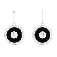 9k White gold, Laboratory-grown Diamond (Centre only) Natural diamond halo, Black onyx