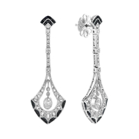 9ct White Gold, Diamond, Onyx