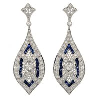 9ct White Gold, Diamond, Natural Sapphire