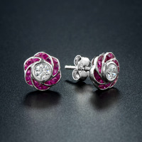 9ct White Gold, Diamond, Ruby