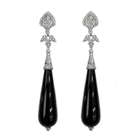 Sterling Silver, Onyx, CZ