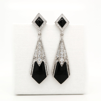 18ct White gold, Black onyx, Natural Diamonds