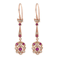 9ct Rose Gold, Ruby and Diamonds
