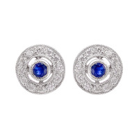 9K White Gold, Natural Sapphire, Diamonds