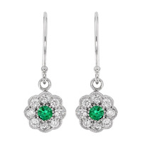 9ct White Gold, Natural Emerald 