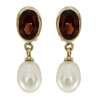 9ct Yellow Gold, Garnet, Freshwater Pearls