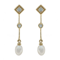 9ct Yellow Gold, Blue Topaz, Freshwater Pearls
