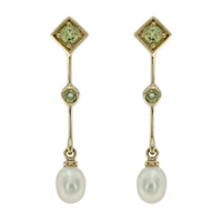 9ct Yellow Gold, Peridot, Freshwater Pearls
