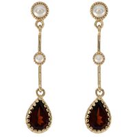 9ct Yellow gold, Freshwater Pearl, Garnet