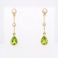 9ct Yellow gold, Freshwater Pearl, Peridot