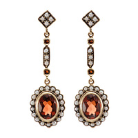 Oxidised 9ct Yellow Gold, Garnet, Freshwater Pearl