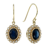 9ct Yellow Gold, Natural Sapphire, Freshwater Pearls