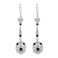 Blue Sapphire, CZ and Sterling Silver