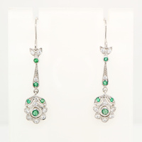 Emerald, CZ and Sterling Silver