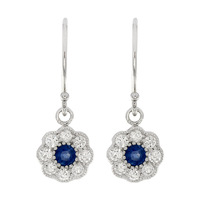 Sterling Silver, Laboratory Grown Sapphire, CZ