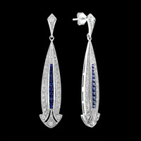 Sterling silver, CZ and Blue Sapphire