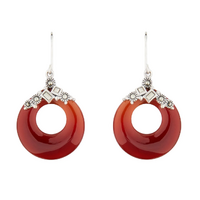 Carnelian, Marcasite, Sterling Silver