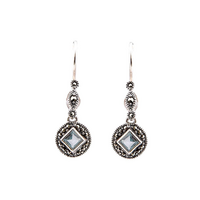 Blue Topaz, Marcasite and Sterling Silver