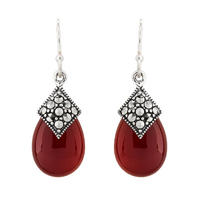 Carnelian, Marcasite and Sterling Silver