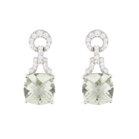 Sterling silver, Prasiolite (Green Amethyst), CZ