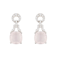 Sterling silver, Rose Quartz, CZ