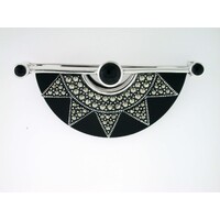 Black Onyx, Marcasite, Sterling Silver