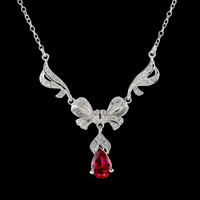 18ct White Gold, Diamond, Ruby