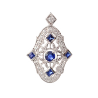 9ct White Gold, Diamond, Sapphire