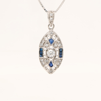 9k White gold, Diamond, Sapphire